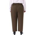 thumbnail image 4 of DARING DIVA Women's Plus Casual Elastic High Waisted Long Straight Pants 5X Coffee, 4 of 6