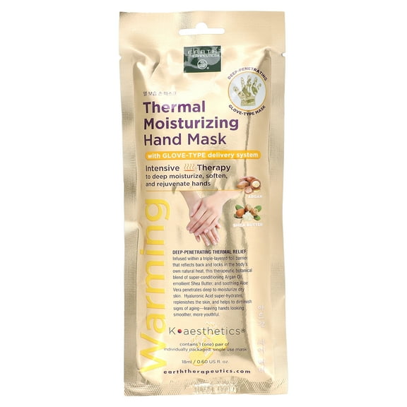 Earth Therapeutics Thermal Moisturizing Hand Mask, 1 Pair, 0.6 fl oz (18 ml)
