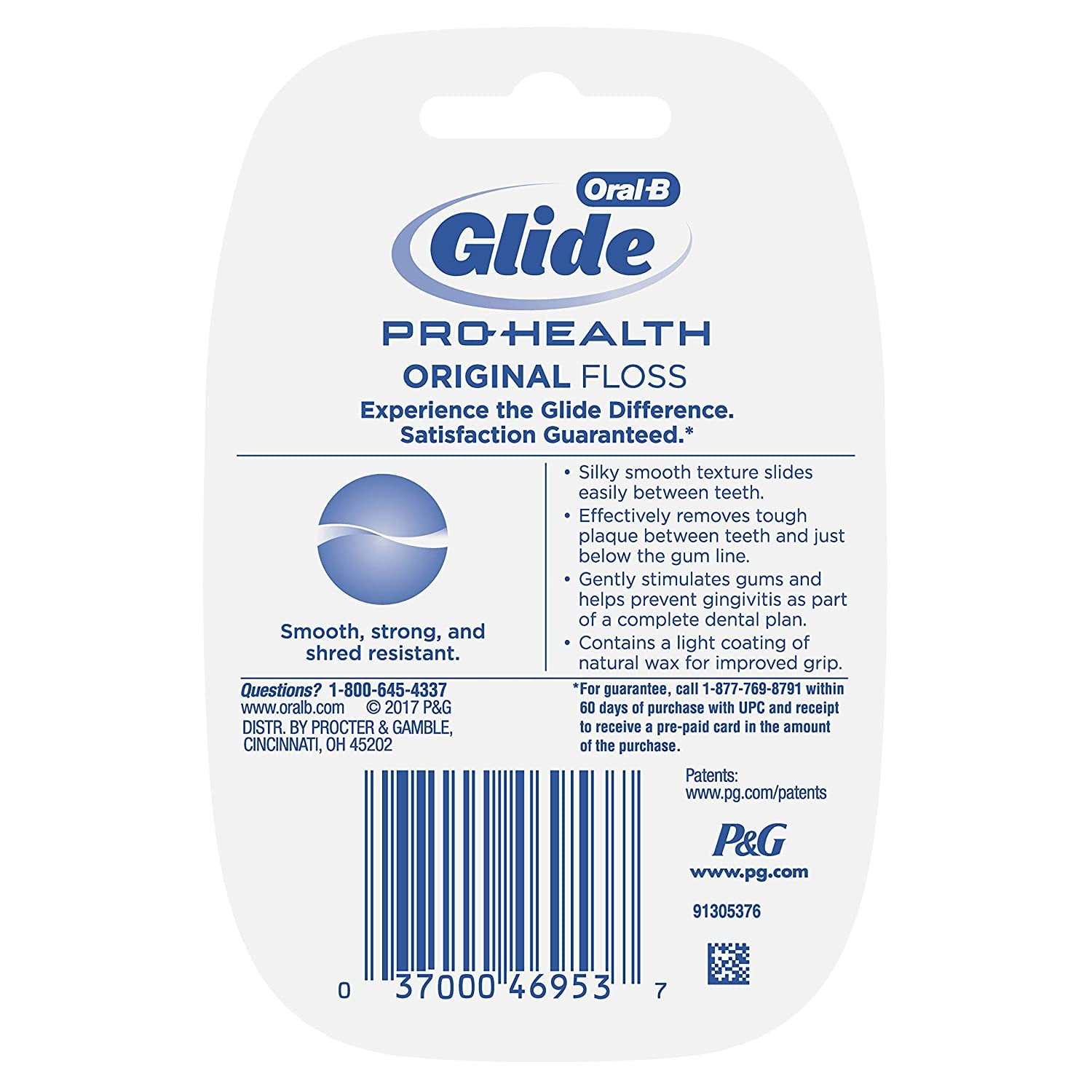 Oral-B Glide Pro-Health Original Dental Floss, Smooth, Strong, 50M, 9-Pack