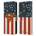 thumbnail image 1 of Head Case Designs Officially Licensed Superman DC Comics Logos U.S. Flag Leather Book Wallet Case Cover Compatible with Samsung Galaxy S21 FE 5G, 1 of 6
