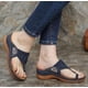 thumbnail image 4 of Zapatillas de cuña informales de tacón medio con flores y punta redonda de verano de talla grande para mujer Wmkox8yii  ytu3626, 4 of 6
