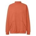thumbnail image 4 of idosla Mock Neck Sweatshirt Women Oversized Turtleneck Pullover Long Sleeve Tops Fall Fashion Y2K Outfits With Pockets (Orange, XL), 4 of 4