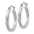 thumbnail image 2 of FB Jewels Sterling Silver Rhodium-plated Satin & Diamond Cut Twist Hoop Earrings, 2 of 3