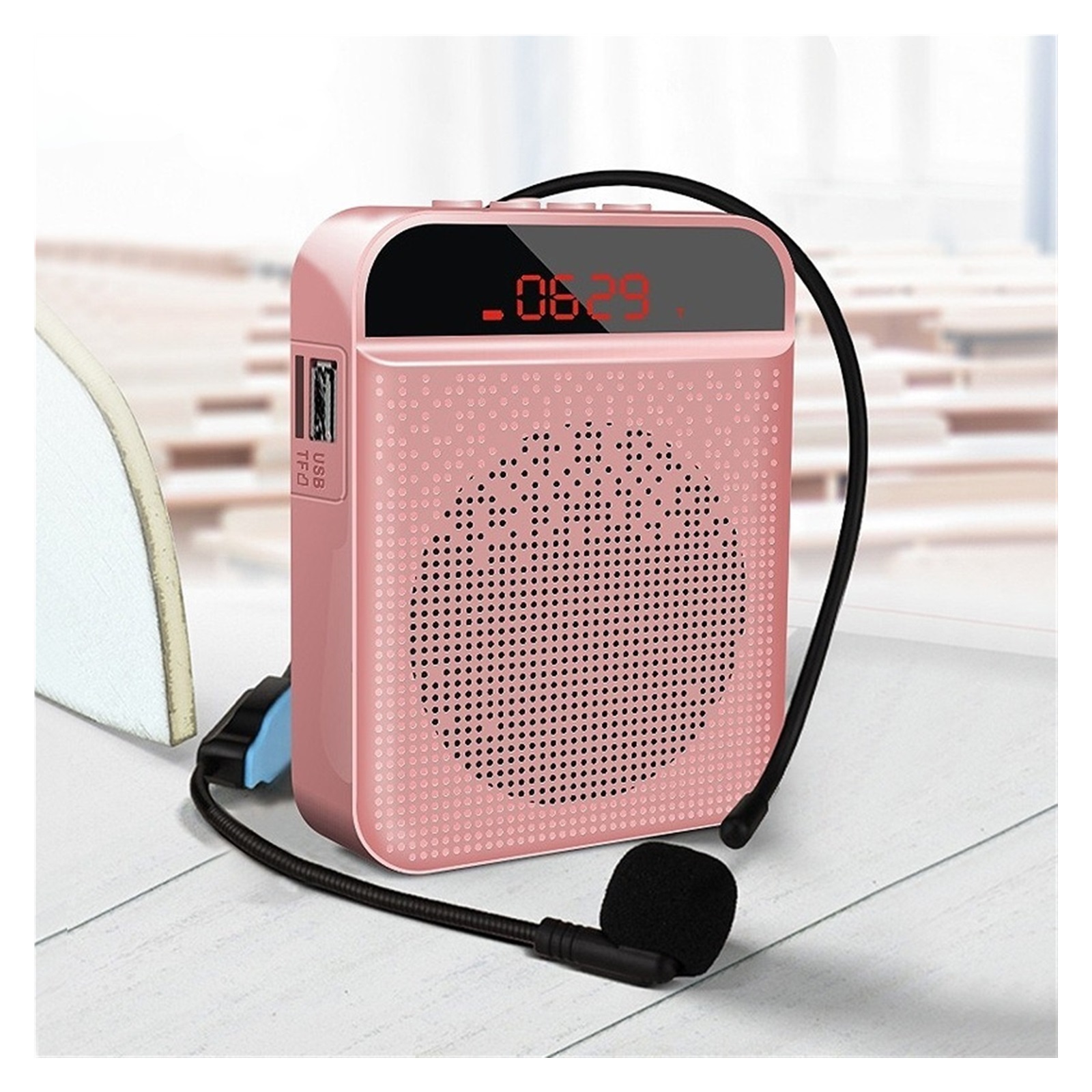 Megaphone Voice Amplifier With Microphone Headset Guide Microphone Teacher Blue-tooth Speaker Support Mp3 And FM Radio