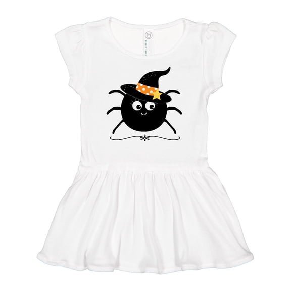 Inktastic Halloween Witch Spider Girls Baby Dress