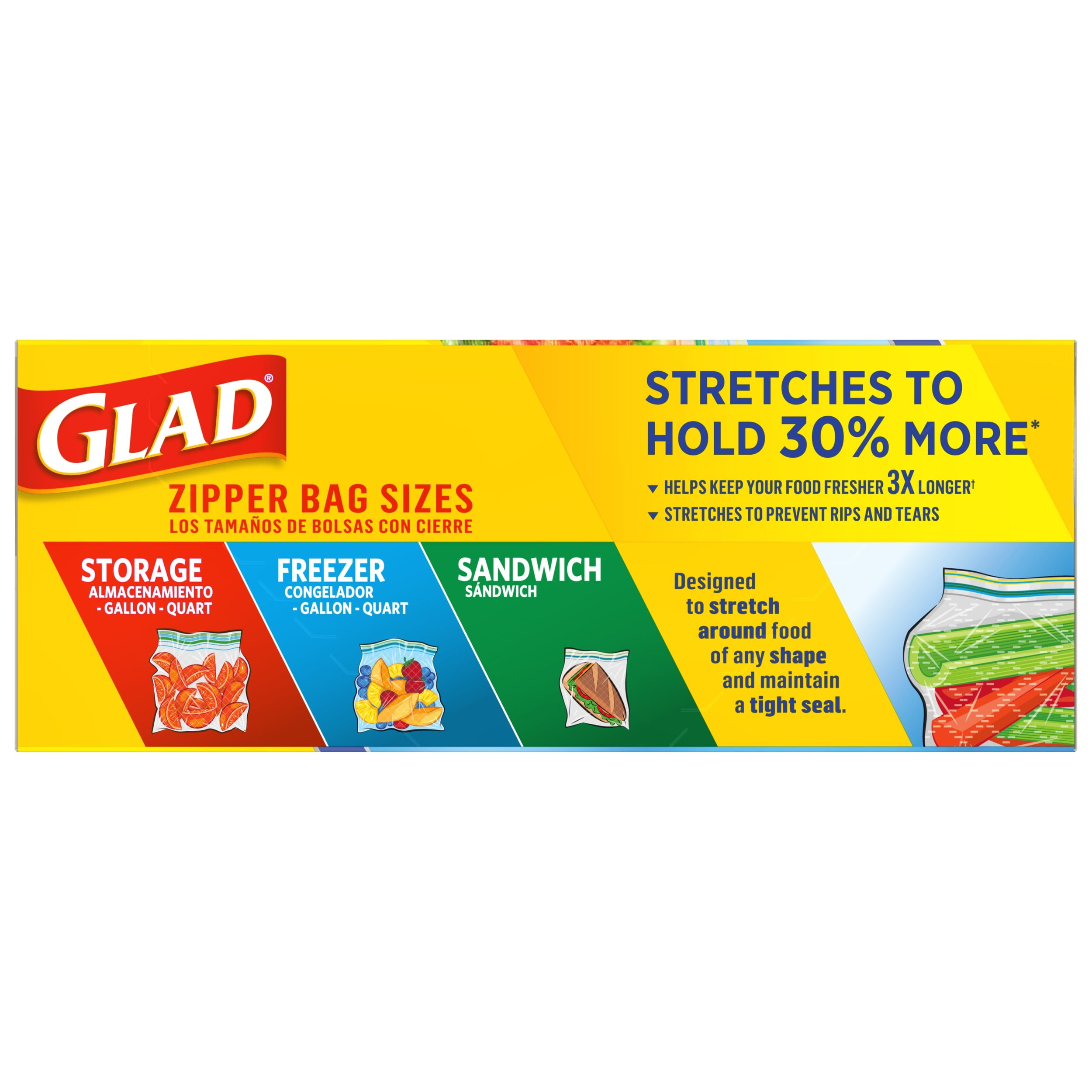 Glad Flex Nseal Food Storage Bags Quart 38 Count Walmart Com Walmart Com