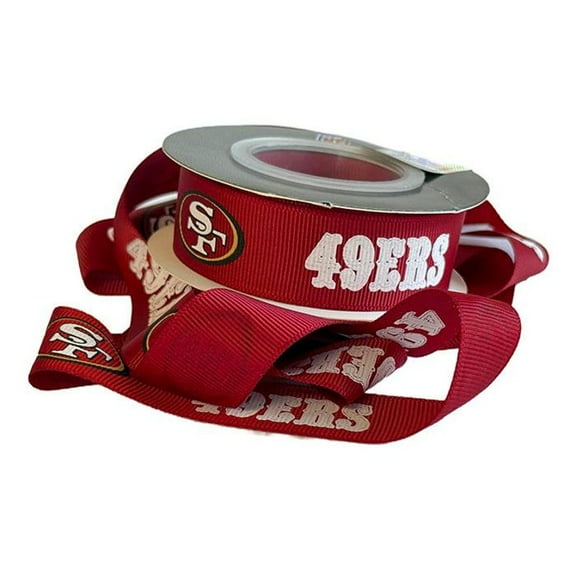 49ers Printed Ribbon 7/8"-Inch Width, 15 Foot Spool - USA Licensed Bows