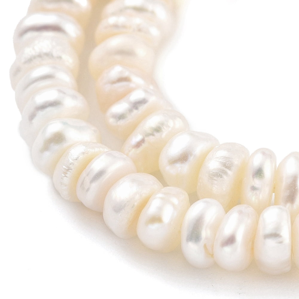 Natural Keshi Pearl Cultured Freshwater Pearl Beads Strands Baroque Pearls Nuggets PapayaWhip 3~4mm Hole: 0.6mm 58pcs/strand 7.09 inch(17.5~18cm)