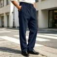 thumbnail image 6 of Thousandth Men's Corduroy Pants Classic Silm Fit Pleated Front Trousers with Belt Loops Casual Vintage Business Bottoms for Work, 6 of 7