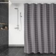 thumbnail image 5 of Cortina De Ducha De Secado Rápido, Cortina De Ducha De Tela De Poliéster Impermeable Lavable A Máquina, Cortinas De Baño Semitransparentes con 12 Ganchos, Cuadros Grises 180*200, 5 of 5