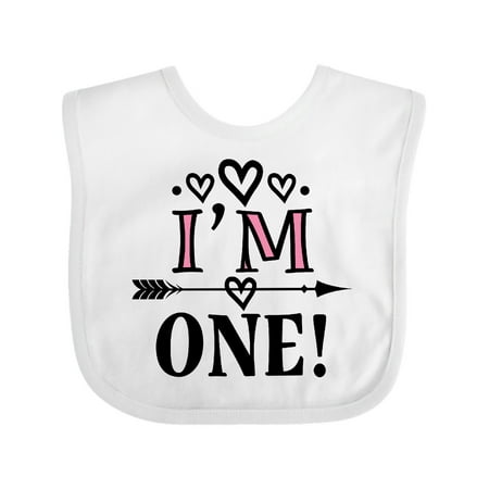 

Inktastic First Birthday 1 Year Old Cute Arrow Gift Baby Girl Bib