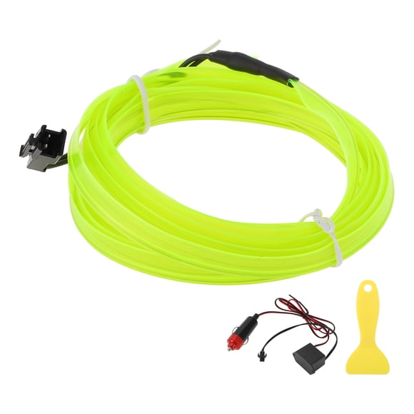 Cuerda de luz LED EL de 2m Unique Bargains, tira de luz brillante para decoración de automóviles, encendedor de cigarrillos (12v) verde fluorescente