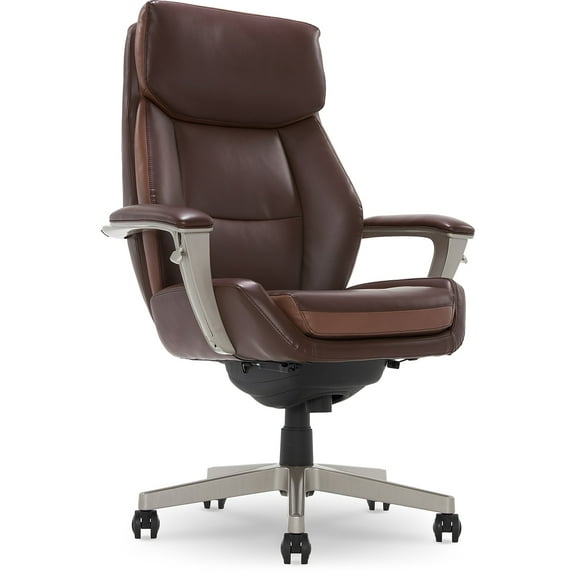 La-Z-Boy Alton Ergonomic Bonded Leather Swivel Executive Chair Brown (51544-BRN)