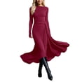 thumbnail image 3 of Bodycon Dresses for Women Boho Stretch Draped Fall Maxi Wrap Knotted Dress ( XXL), 3 of 6