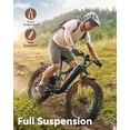 thumbnail image 5 of PUCKIPUPPY 960W Electric Bike for Adults 26" Fat Tire E Bike 48V 20AH Battery up to 80Miles Range, 28 mph Max Speed off Road E-Bike 7 Speed Full Suspension E Mountain Bike, Comply with UL2849 by SGS, 5 of 11