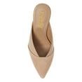 thumbnail image 4 of YDN Women's Pointy Closed Toe Stiletto High Heel Clogs Mules Slip On Bi-Material Sandals Party Shopping Shoes Size 4 Nude, 4 of 4