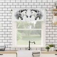 thumbnail image 4 of nqOlkjepod Horse Print Farmhouse Short Window Curtain Valances, Modern Watercolor Grey White Animals Rod Pocket Kitchen Valances for Living Room Bedroom Bathroom Cafe, 1 Panel - 54" x 18", 4 of 8