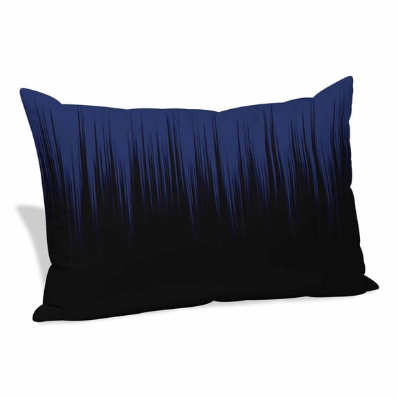 Navy Blue Black Ombre Pillow Covers, Linen Long Throw Pillow Case, Modern Abstract Striped Gradient Holiday Pillow Protector Decorative Cushion Cover for Living Room/Bedroom 24" x 36"