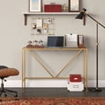 thumbnail image 4 of Henn&Hart 44" Brass Finish Metal/Glass Home Office, 4 of 7