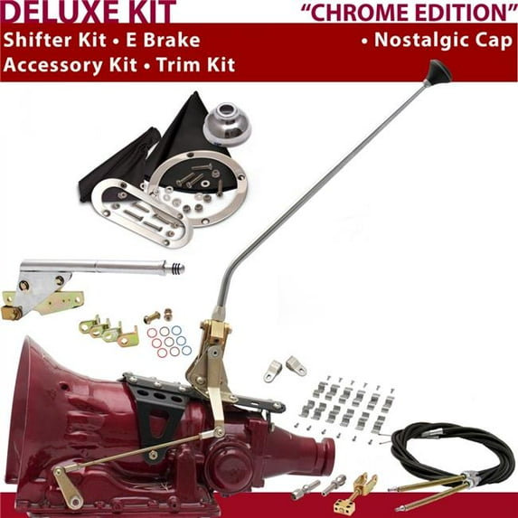 American Shifter 4L60E Shifter Kit Chrome 23 in. E Brake Cable Clamp Clevis Trim Kit for DCA3E