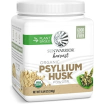 Sunwarrior Harvest Organic Psyllium Husk Powder, Fiber Supplement for Gut Health, 11.64 oz