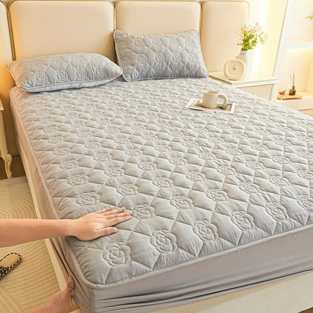 Funda protectora de colchón impermeable | 150 x 200 cm (59 x 78 pulgadas) | Tejido lavado suave, transpirable y grueso | Sábana ajustable (paquete de 1)