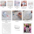 thumbnail image 3 of Paint by Numbers Kit for Adults, Kitten Blue Eyes Pink Flowers Paint by Numbers, Easy Paint by Numbers Kit for Adults Beginner, DIY Adult Paint by Number Kits on Canvas, 12x16in Home Decor, 3 of 7