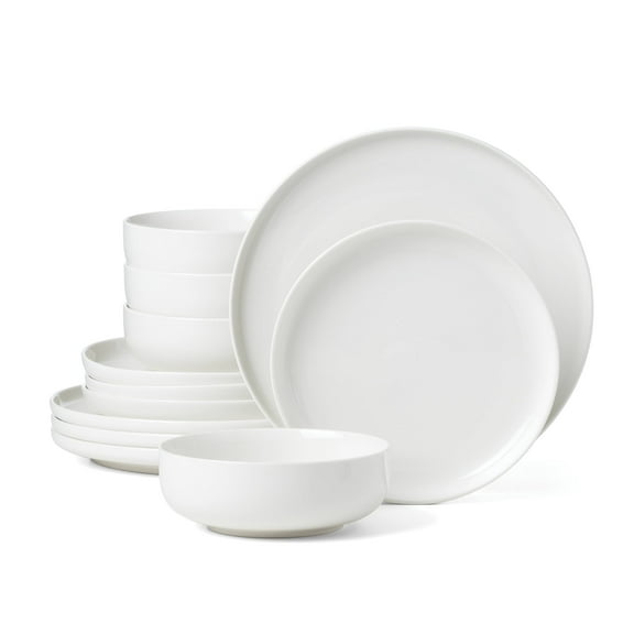 Oneida 365 24 Seven 12-Piece White Porcelain Tableware Set (Service for 4)