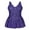 Navy, variant on Women's V Neck One Piece Swimsuit Ruched Retro Skirted Swimdress Tummy Control Bathing Suits
