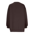 thumbnail image 4 of Wang6 Womens Plus Size White Sweatshirts Long Sleeve Crew Neck Tunic Pullovers Comfy Fall Loose Fit Drop Shoulder Solid Tshirts Tops Coffee XXXL, 4 of 5