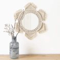 thumbnail image 2 of Espejo de pared colgante con flecos de macramé, espejo bohemio redondo, decoración artística para apartamento, sala de estar, dormitorio, entrada de bebé, guardería, dormitorio, marfil Vhermosa Espejos y Percheros, 2 of 4