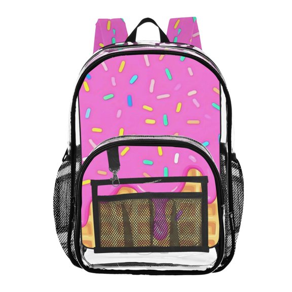 ALAZA Clear Backpack Pink Ice Cream PVC Transparent BookBag