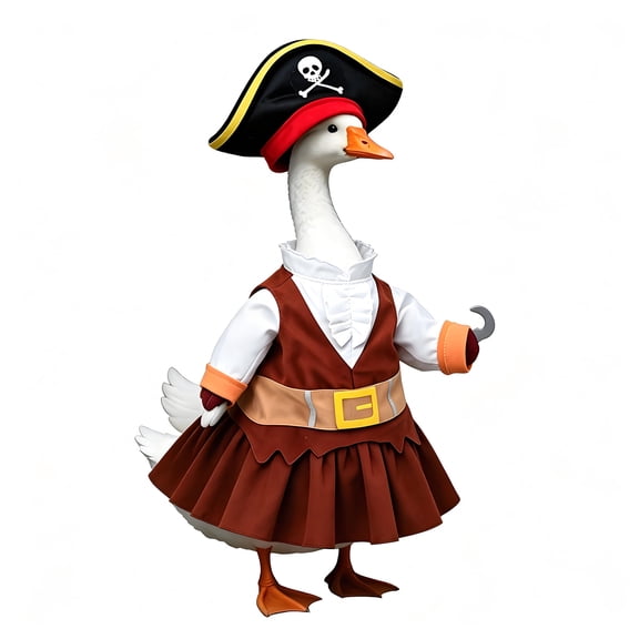 RUINIXCW Halloween Pirate Porch Goose Outfits for 23 inch Cement Plastic Goose Statue Accessories Garden Porch Goose Clothes Dress with Hat Set Yard Patio Lawn Art Decor (No Goose)