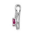 thumbnail image 2 of 14K White Gold Charm Pendant Ruby Oval Red Diamond Round, 2 of 4