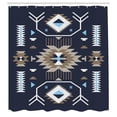 thumbnail image 3 of Ambesonne Southwestern Shower Curtain, Ethnic Motif Zigzags, 69"Wx70"L, Dark Blue, 3 of 3
