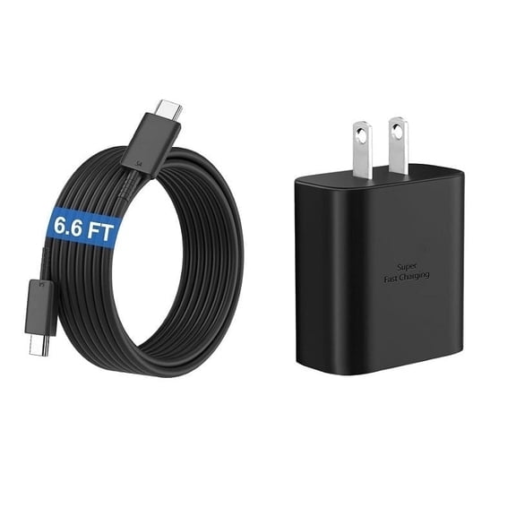 Cargador Súper Rápido de 45W, Cargador USB C para TeléfonoTipo C, Bloque de Carga Rápida con Cable de Carga de 6.6 Pies para Samsung Galaxy S25 Ultra/S25+/S24 Ultra/S24+/S23 Ultra/S23+/S22 Ultra/S22+