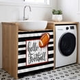 thumbnail image 3 of Hello Football Cabinet Curtains for Kitchen 35"W x 35"L, Watercolor Black White Strips Sport Laundry Sink Cabinets Magic Tape Short Curtain Privacy Panel for Bathroom Vanity Cabinets, 3 of 9