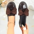 thumbnail image 4 of Gpaecead Women's Oversized Bow Embossed Platform Loafers Chunky Sole Slip On Patent Leather Comfort Shoes For Commute Campus Coffee, 4 of 8