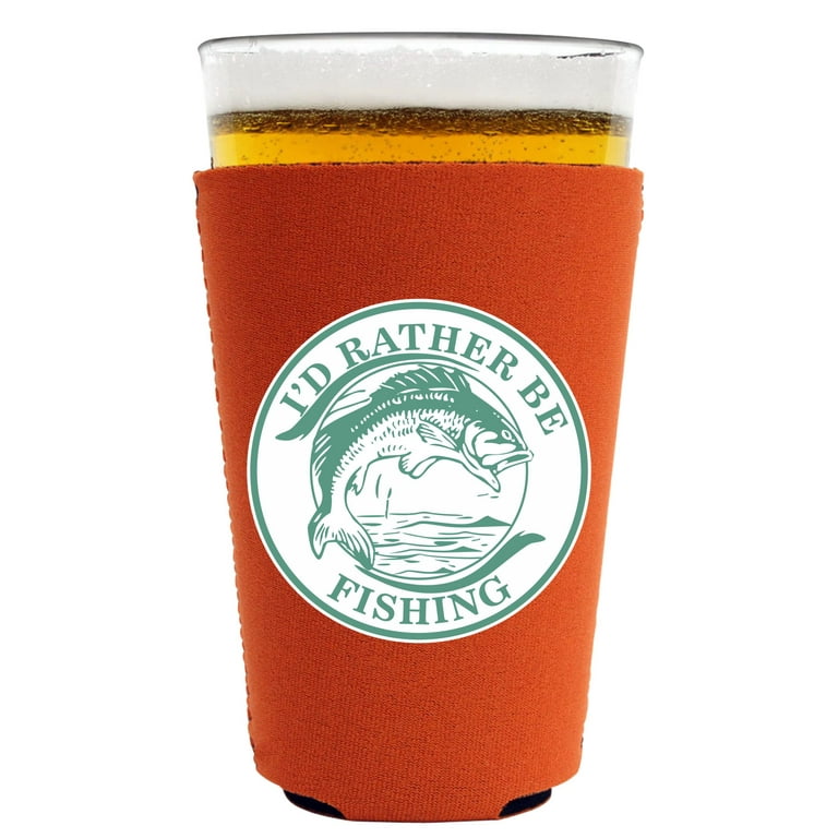 I'd Rather Be Fishing Pint Glass Coolie (Orange) 