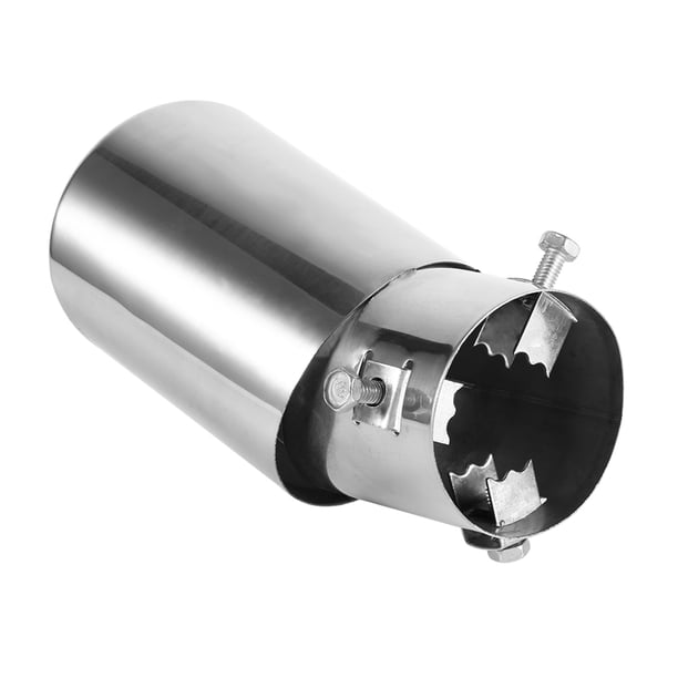 pieza de silenciador de escape trasero universal redondo de acero inoxidable cromado para automóvil