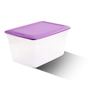 Sterilite 58 Quart Clear Purple Spice Storage Box, 8 Piece