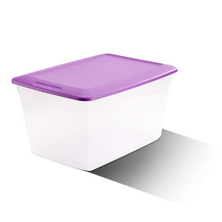 Sterilite 58 Quart Clear Purple Spice Storage Box, 8 Piece