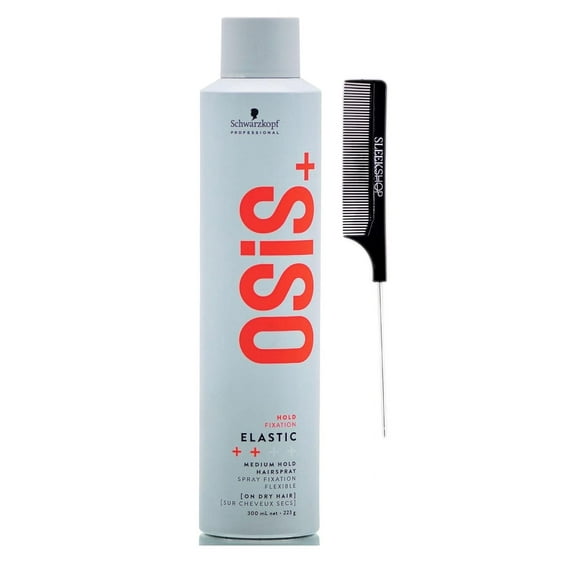 Schwarzkopf OSiS  Elastic Medium Hold Hairspray – Flexible, Layerable, Non-Flaking, Heat Protection up to 230°C/450°F, 500mL