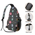 thumbnail image 3 of Men' Cartoon Excavator Sling Backpack, Construction Vehicle Theme Crossbody Bag with Fire Truck and Tractor Design, Lightweight and Durable, 3 of 6