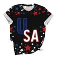 thumbnail image 5 of VKOYWKM Short Sleeve Tops for Women USA Flag T Shirts 4th of July Independence Day T Shirts Star Stripe Graphic Tees Crew Neck Loose Fit Memorial Day Gifts T-Shirts, 5 of 5