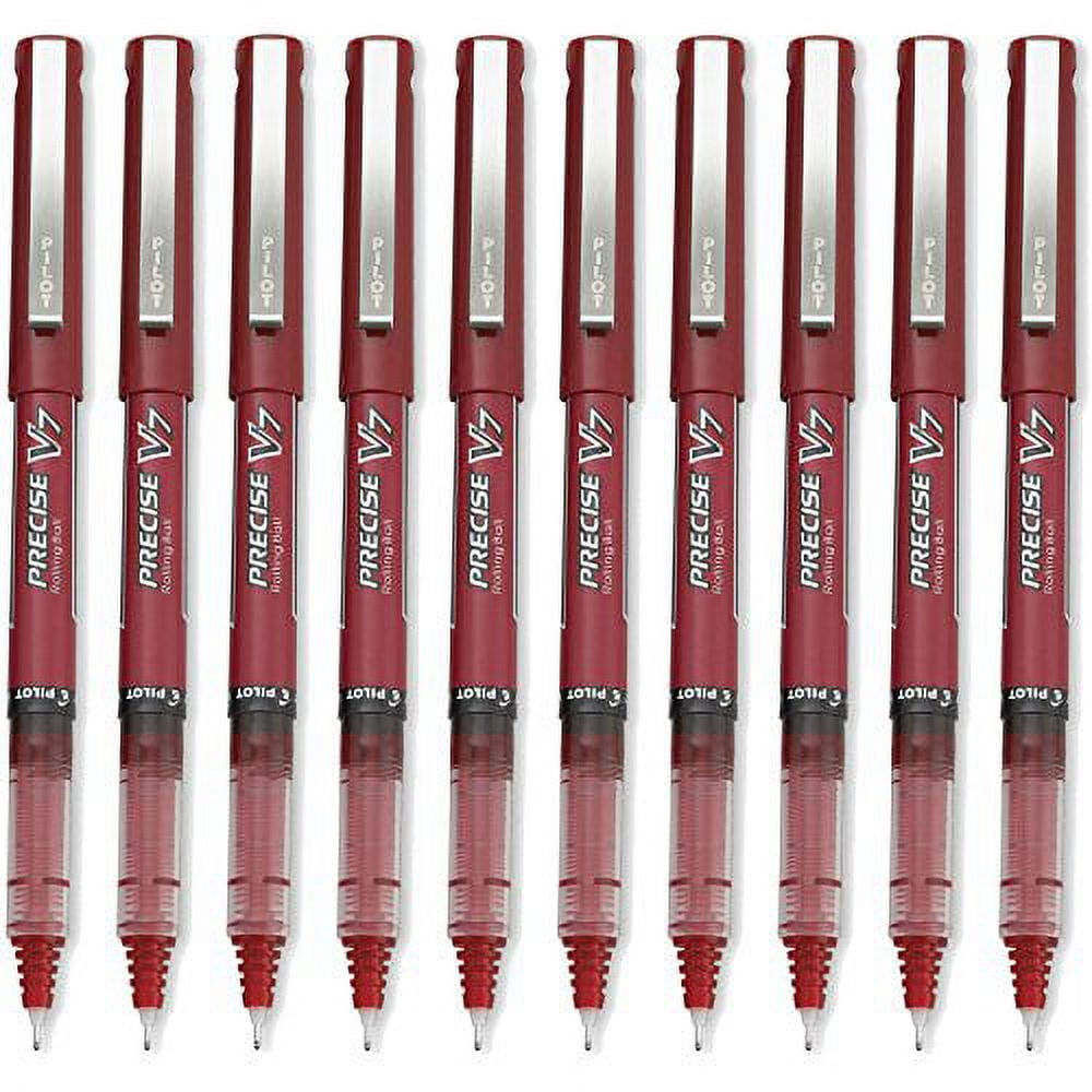 Pilot Precise V7 Stick Rolling Ball Pens, Fine Point, Red 10-PACK(35352)