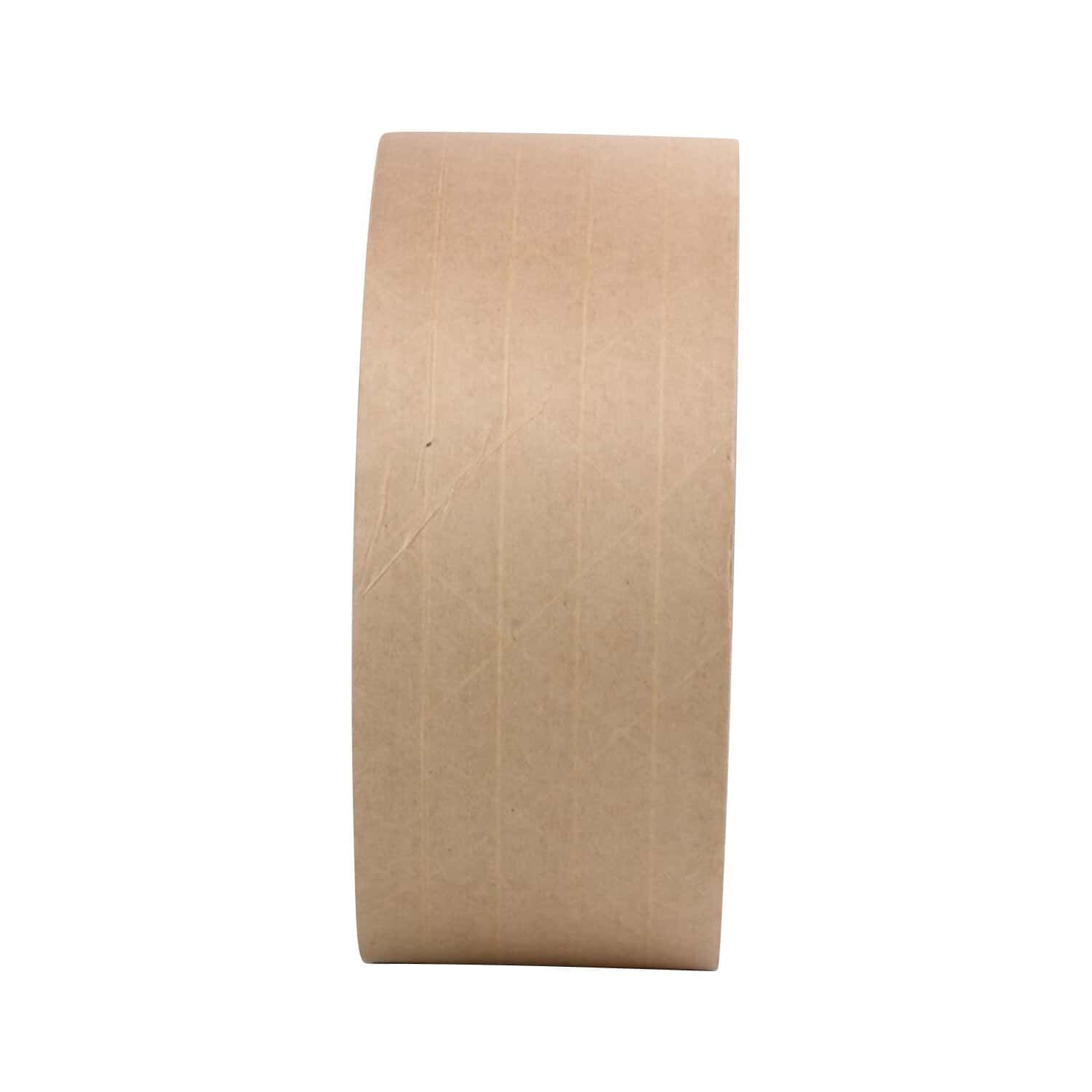 Rok Water Activated Gummed Kraft Paper Packaging Tape, Heavy Duty Fiber Reinforced, Brown, 2-7/8 in x 450 ft, Machine Grade Shipping Tape