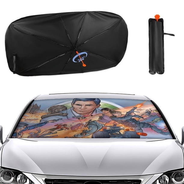 Archer Sombrilla Solar para Auto - Protector de Parabrisas Plegable | Cortina Solar Delantero | Bloqueo UV y Aislamiento de Calor 133x73cm
