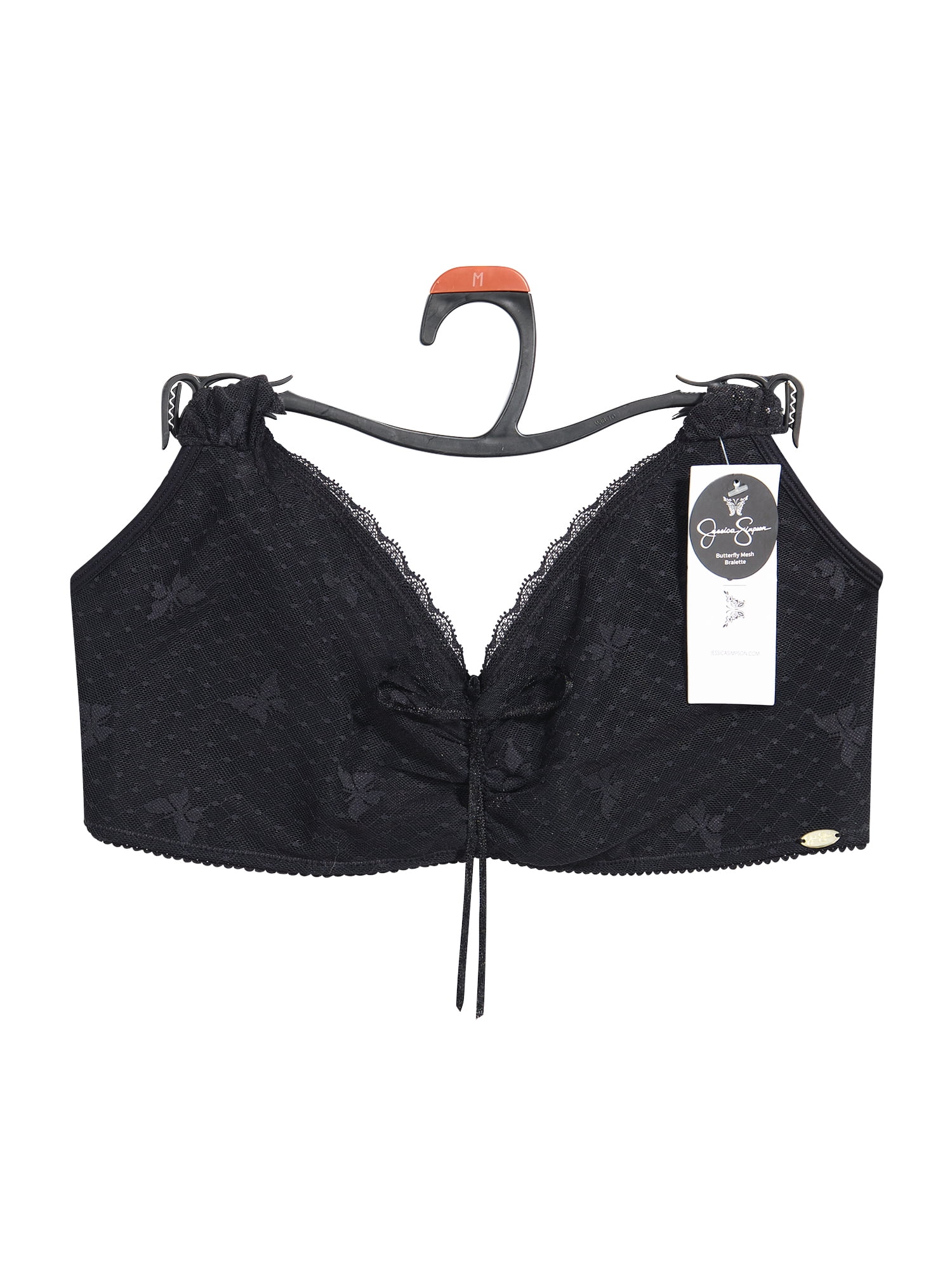 Jessica Simpson Women's Sheer Mesh Lace Cap Sleeve Bralette, Size S-XXXL