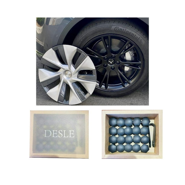 DESLE pour Tesla modèle 3 YSX, 21 mm universel voiture écrou de roue couvre  boulon bouchons boulon couverture pneu poussière bouchon à vis écrou de roue  